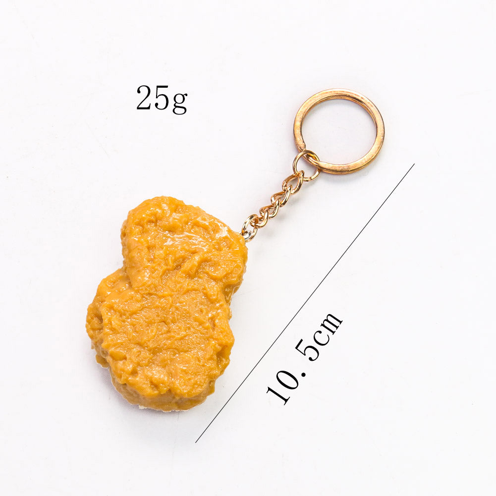 Fried Chicken Simulation Food Keychain French Fries Drumstick Chicken Nuggets Key Chain Restaurant Client Gift Chef Cook Keyring