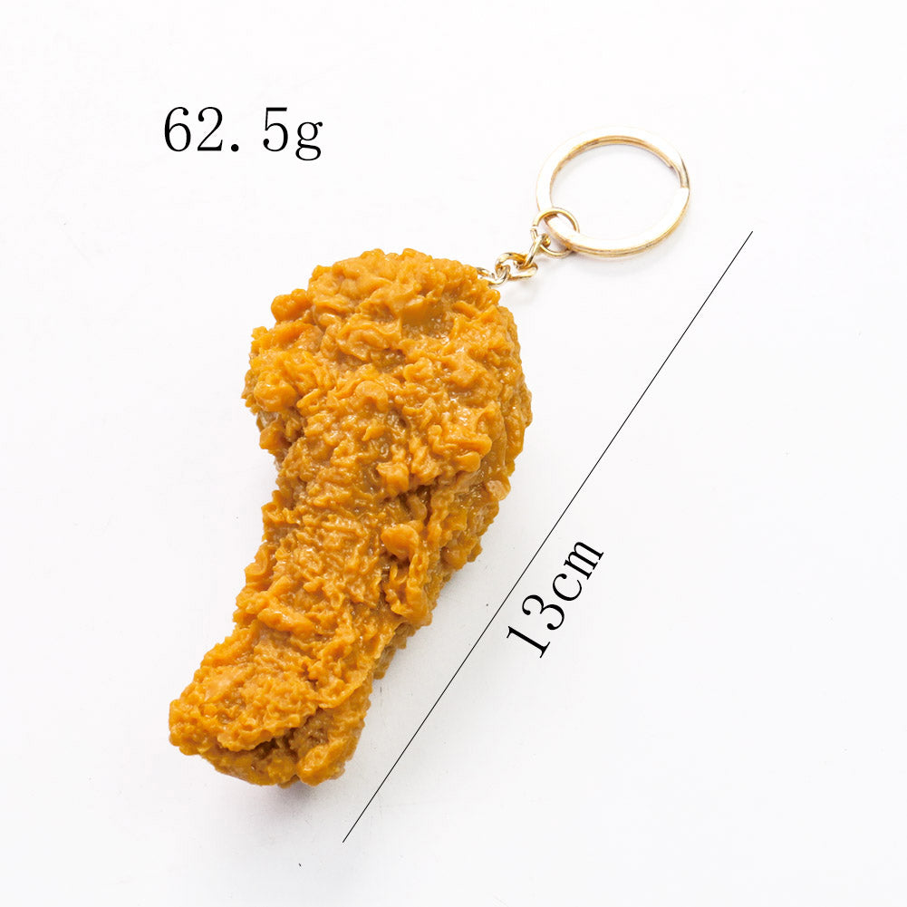 Fried Chicken Simulation Food Keychain French Fries Drumstick Chicken Nuggets Key Chain Restaurant Client Gift Chef Cook Keyring