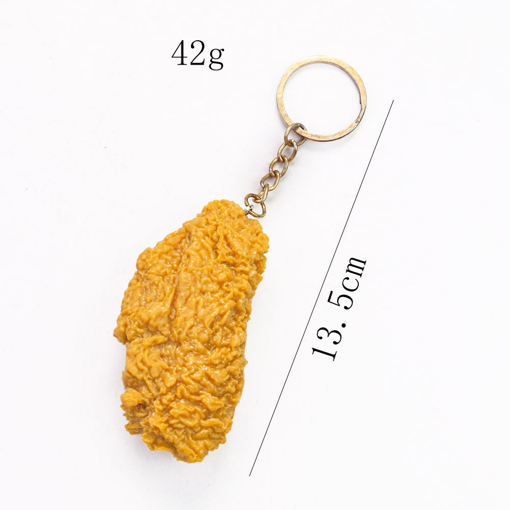 Fried Chicken Simulation Food Keychain French Fries Drumstick Chicken Nuggets Key Chain Restaurant Client Gift Chef Cook Keyring