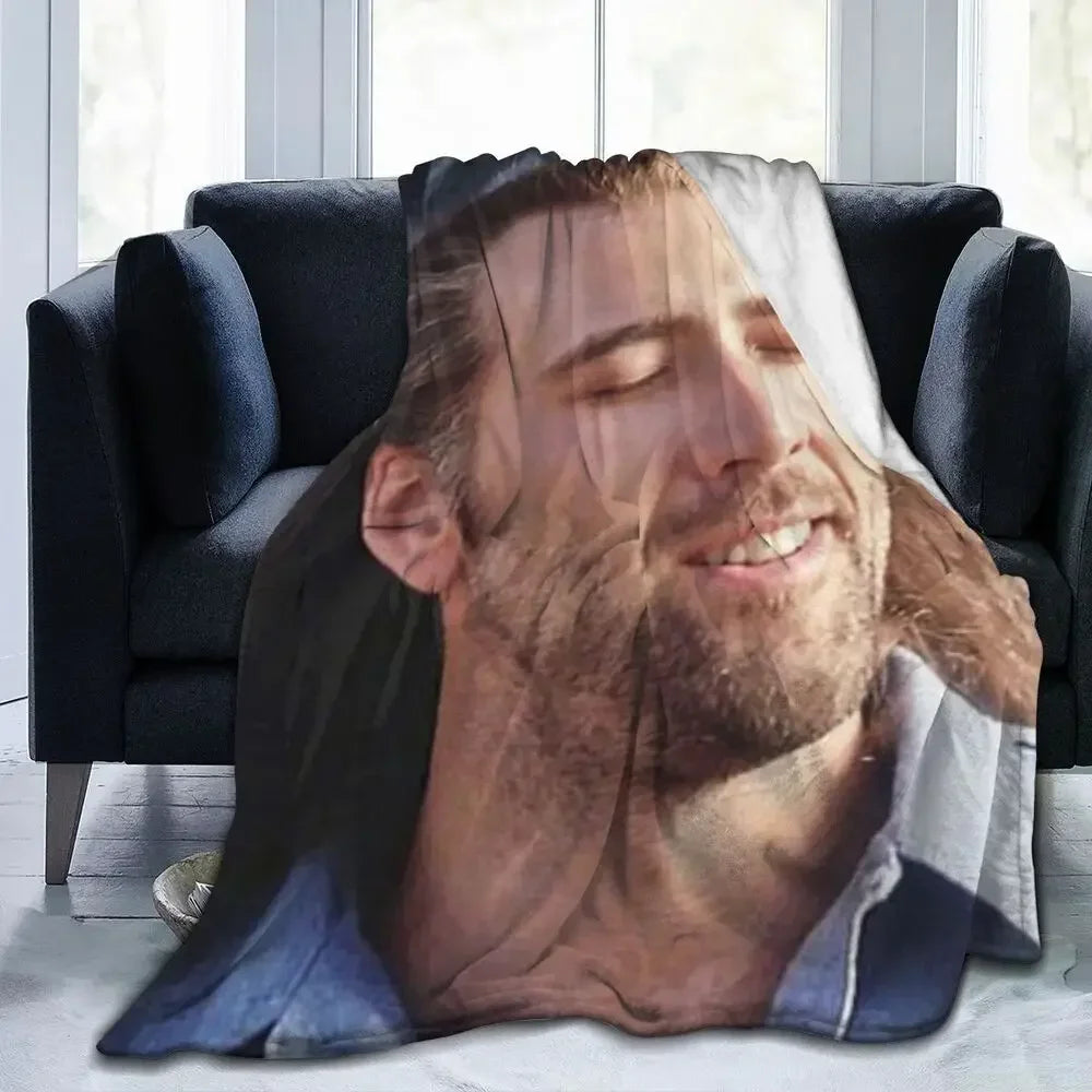 Nicolas Cage - Face Blanket Soft Warm Flannel Throw Blanket Bedding for Bed Living room Picnic Travel Home Sofa