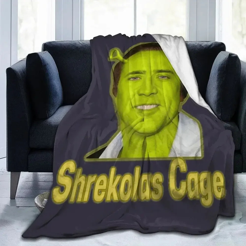 Nicolas Cage - Face Blanket Soft Warm Flannel Throw Blanket Bedding for Bed Living room Picnic Travel Home Sofa