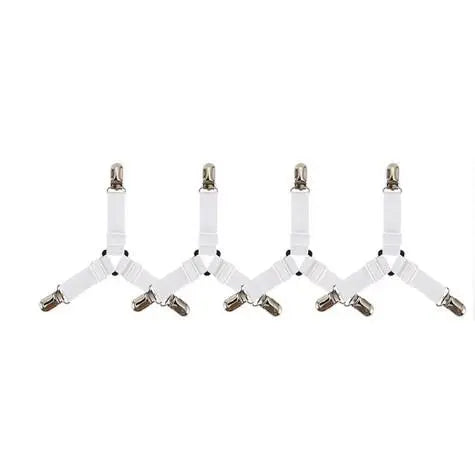 4Pcs Bed Sheet Fasteners – Adjustable Elastic Straps & Clips for Mattress Covers | Sheet Holder for Home Use