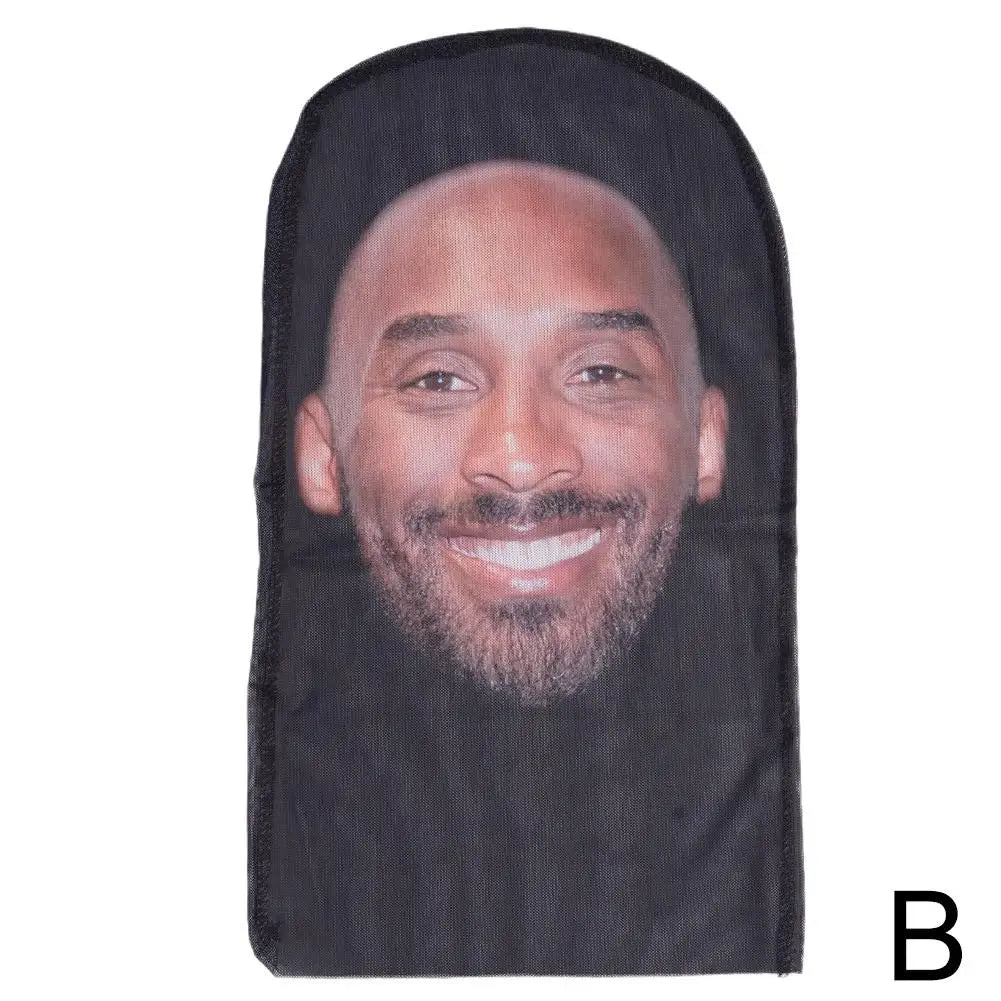 3D Printed Kanye Face Mask – Seamless Celebrity Head Cover for Cosplay & Hip-Hop Style