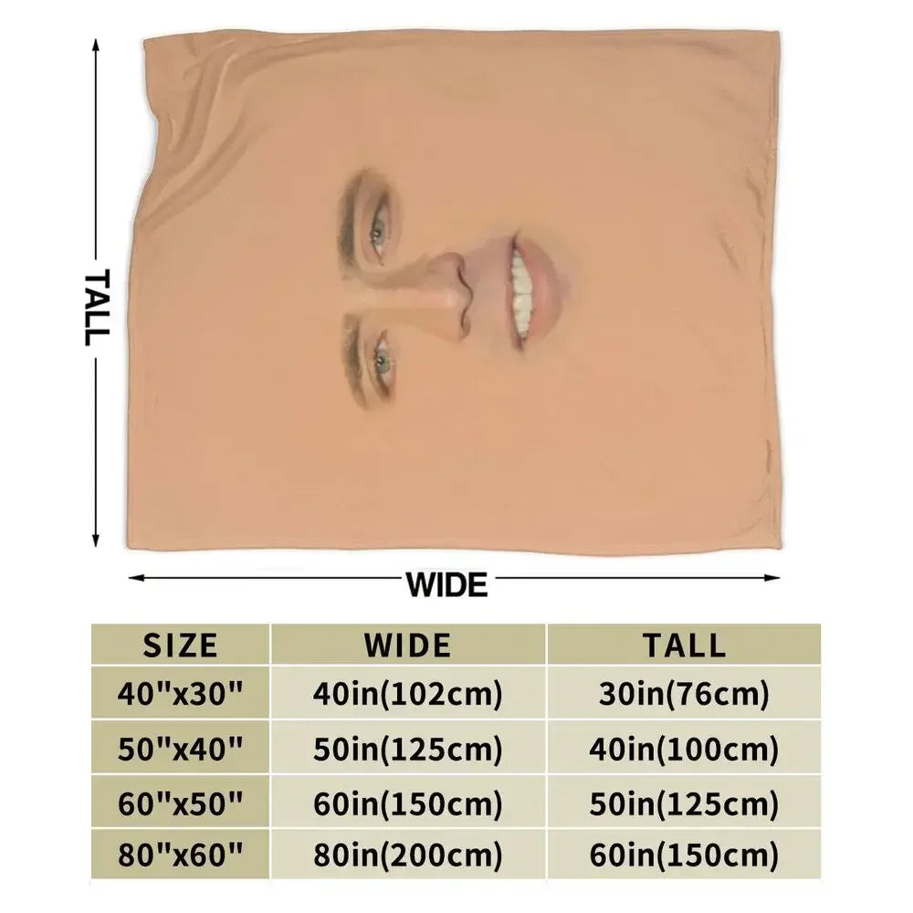 Nicolas Cage - Face Blanket Soft Warm Flannel Throw Blanket Bedding for Bed Living room Picnic Travel Home Sofa