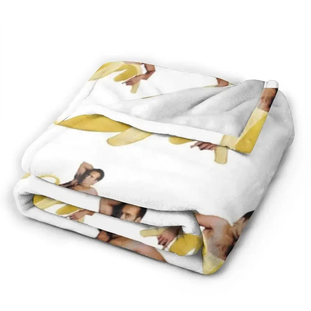 Nicolas Cage - Face Blanket Soft Warm Flannel Throw Blanket Bedding for Bed Living room Picnic Travel Home Sofa