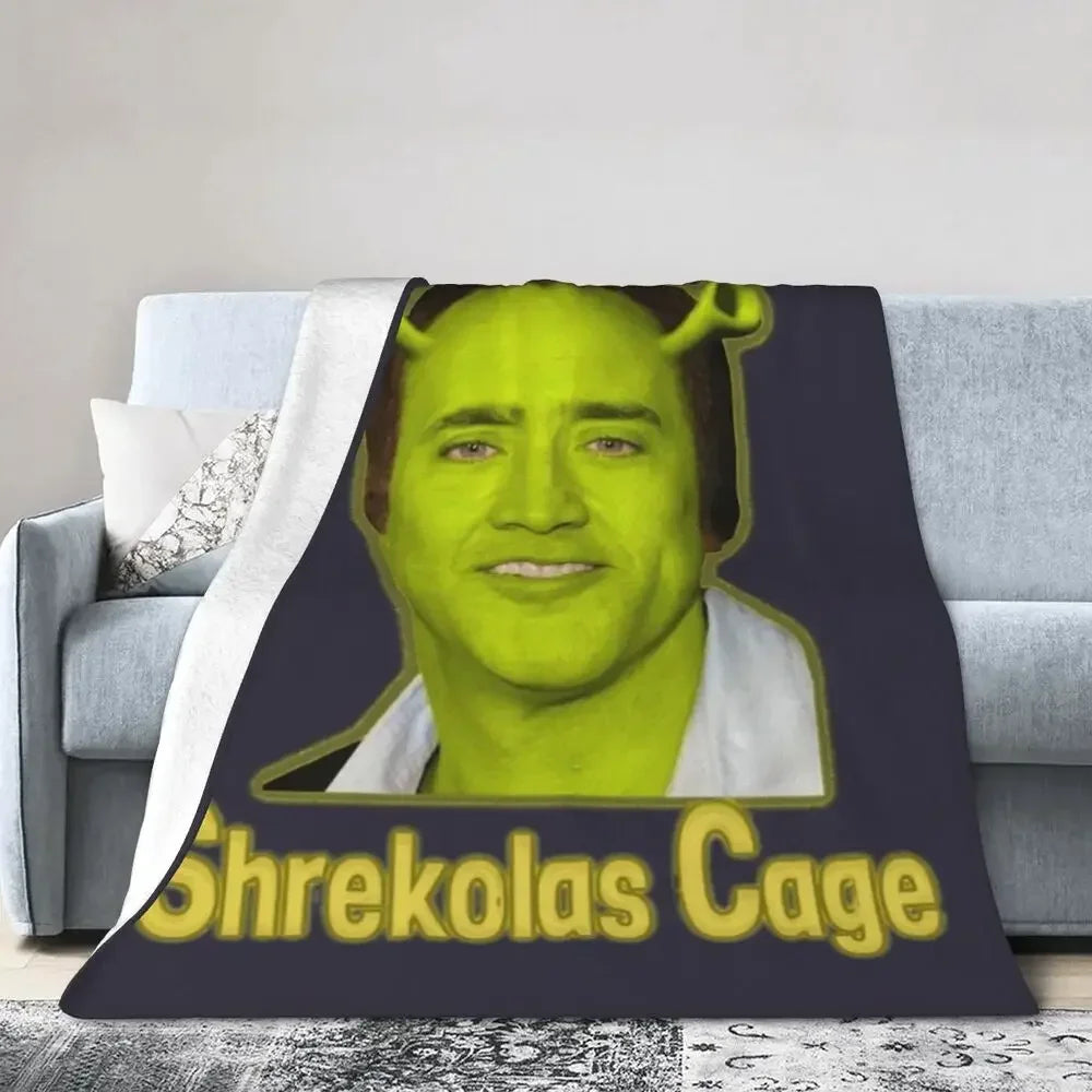 Nicolas Cage - Face Blanket Soft Warm Flannel Throw Blanket Bedding for Bed Living room Picnic Travel Home Sofa