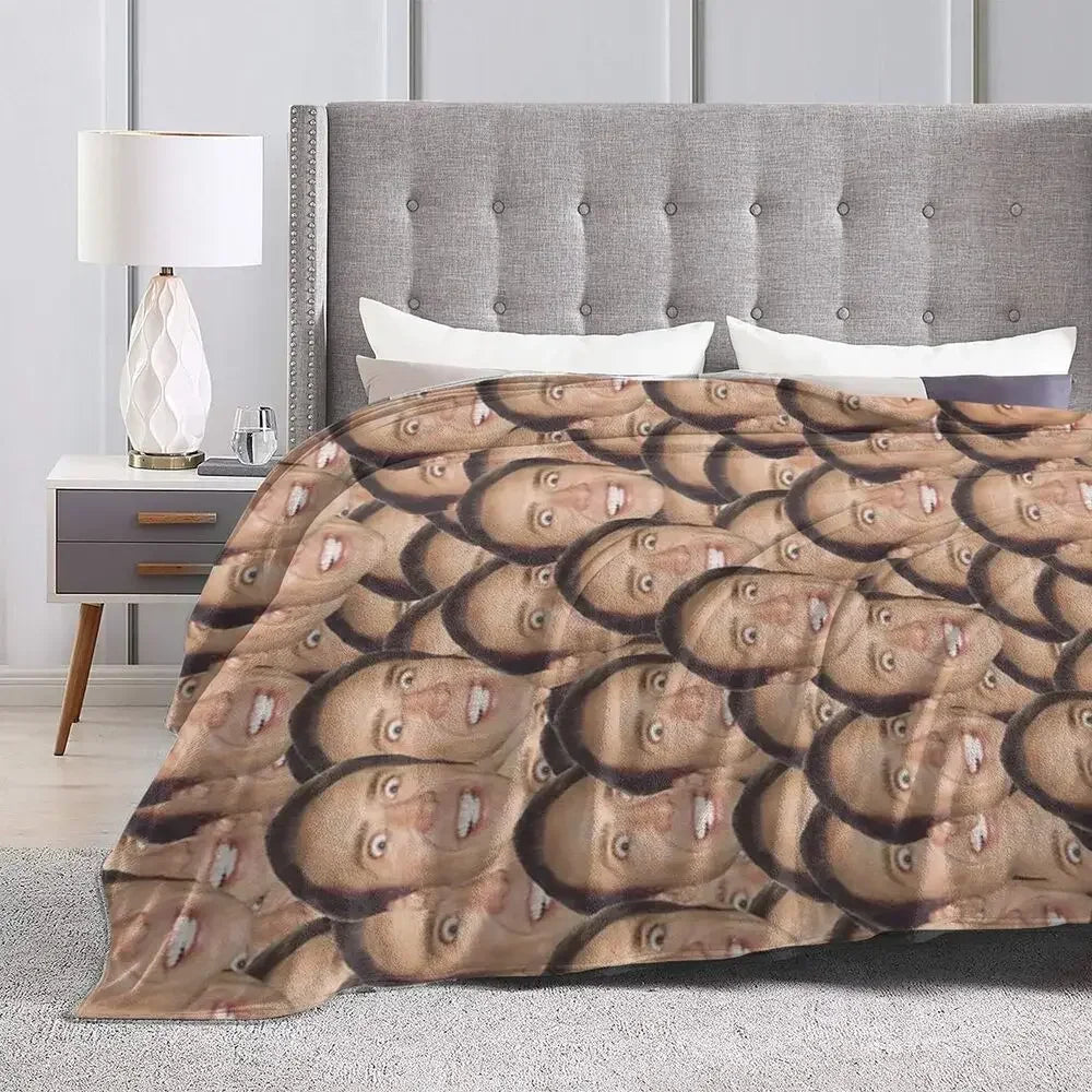 Nicolas Cage - Face Blanket Soft Warm Flannel Throw Blanket Bedding for Bed Living room Picnic Travel Home Sofa