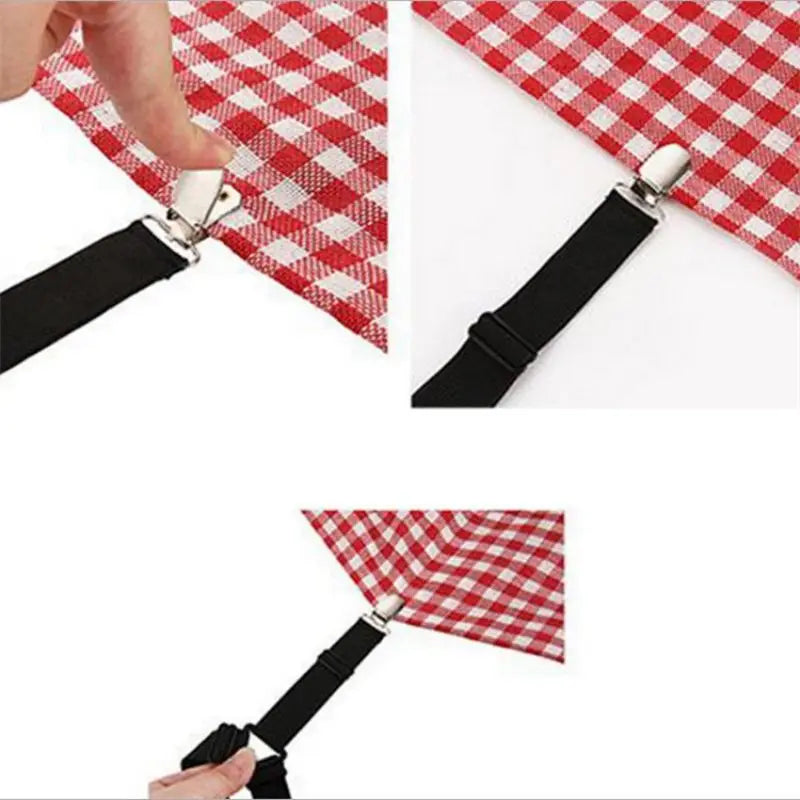 4Pcs Bed Sheet Fasteners – Adjustable Elastic Straps & Clips for Mattress Covers | Sheet Holder for Home Use