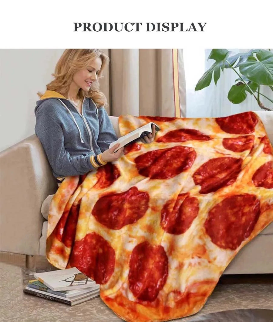 Fun Realistic Chinese Cabbage Tortilla Burrito Pizza Blanket, Donut Fried Egg, Watermelon Throw Giant Food Pattern
