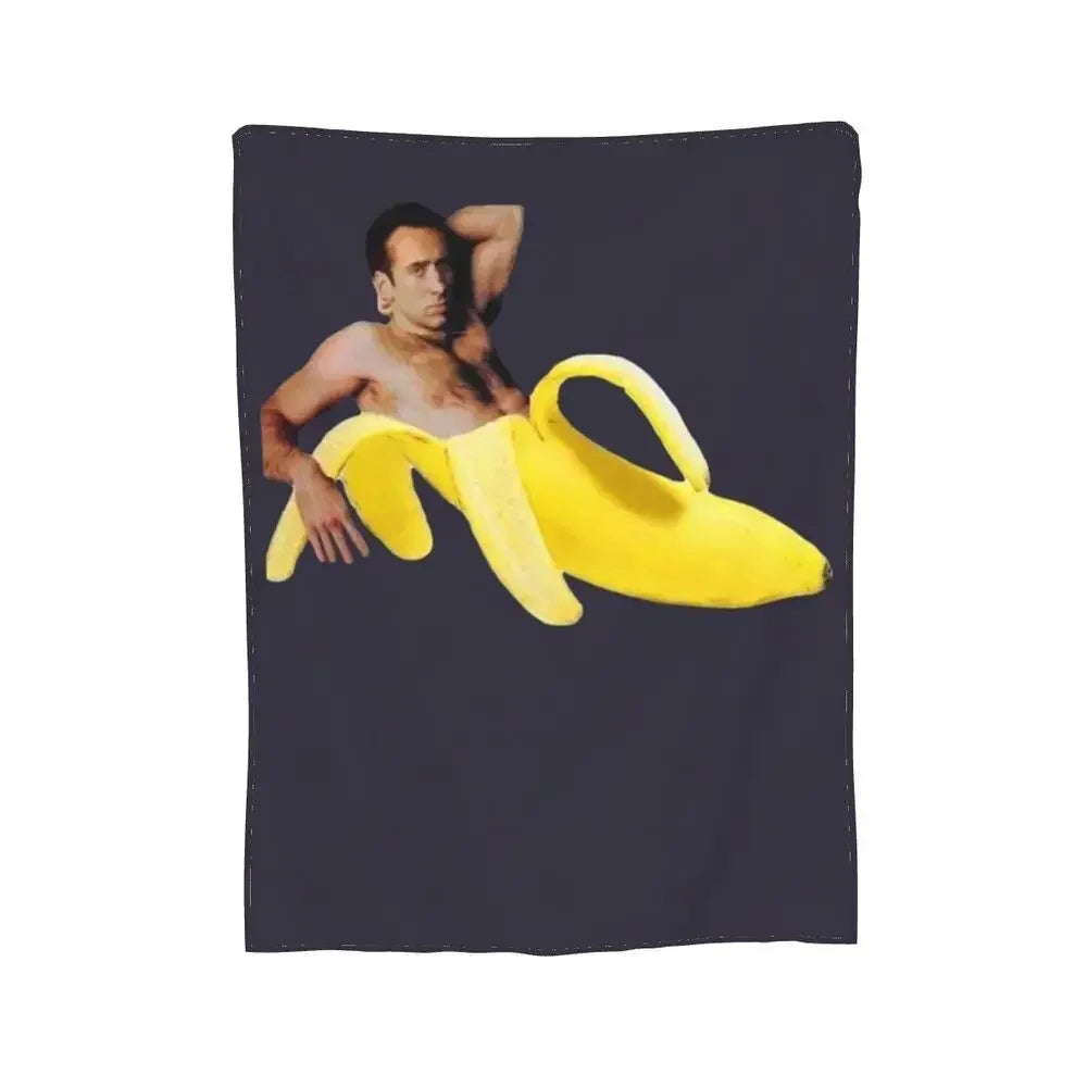Nicolas Cage - Face Blanket Soft Warm Flannel Throw Blanket Bedding for Bed Living room Picnic Travel Home Sofa