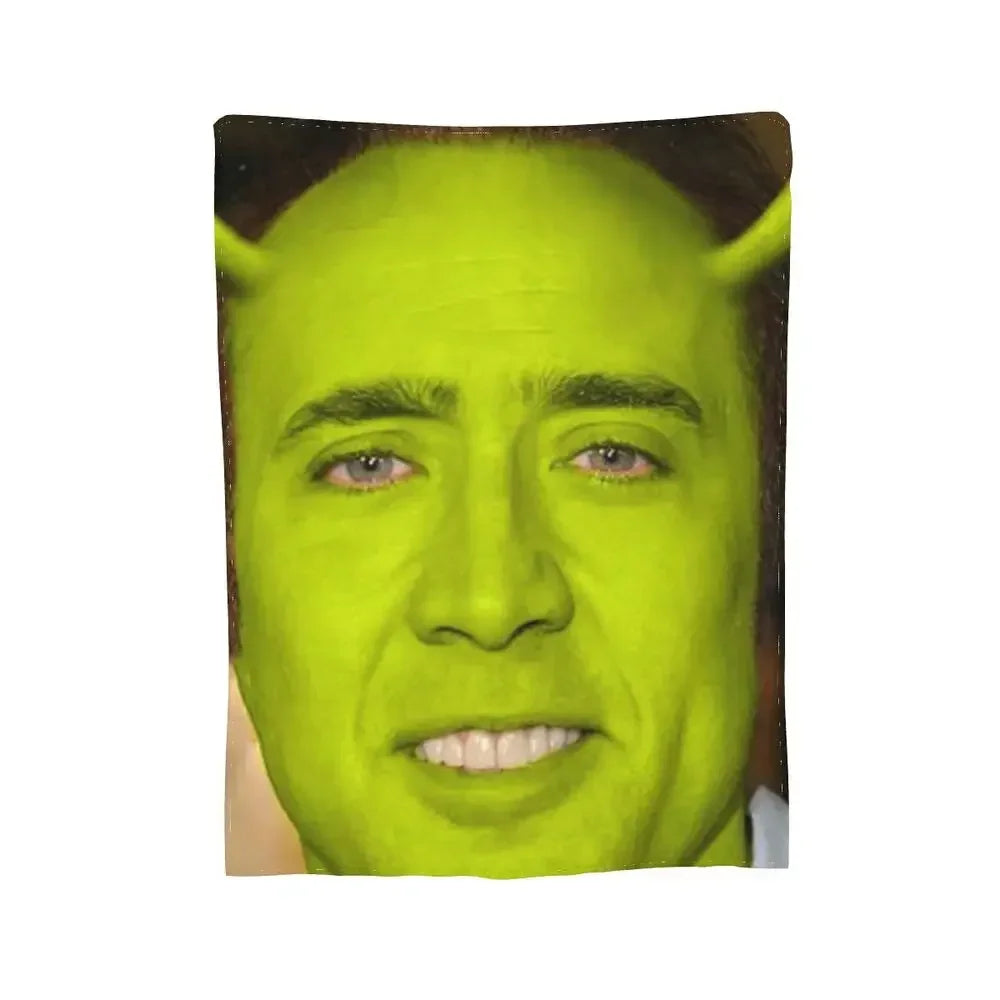 Nicolas Cage - Face Blanket Soft Warm Flannel Throw Blanket Bedding for Bed Living room Picnic Travel Home Sofa