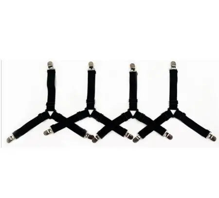 4Pcs Bed Sheet Fasteners – Adjustable Elastic Straps & Clips for Mattress Covers | Sheet Holder for Home Use