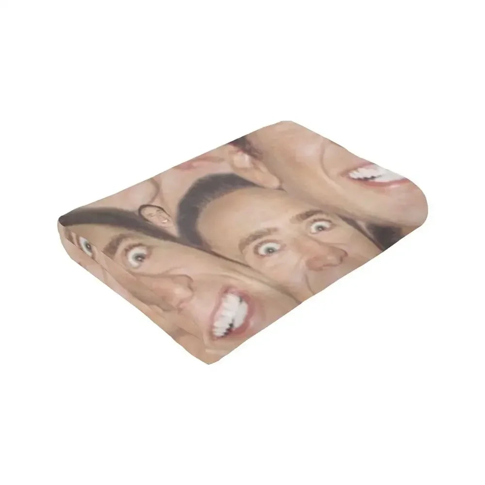 Nicolas Cage - Face Blanket Soft Warm Flannel Throw Blanket Bedding for Bed Living room Picnic Travel Home Sofa