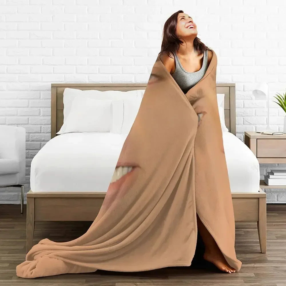 Nicolas Cage - Face Blanket Soft Warm Flannel Throw Blanket Bedding for Bed Living room Picnic Travel Home Sofa
