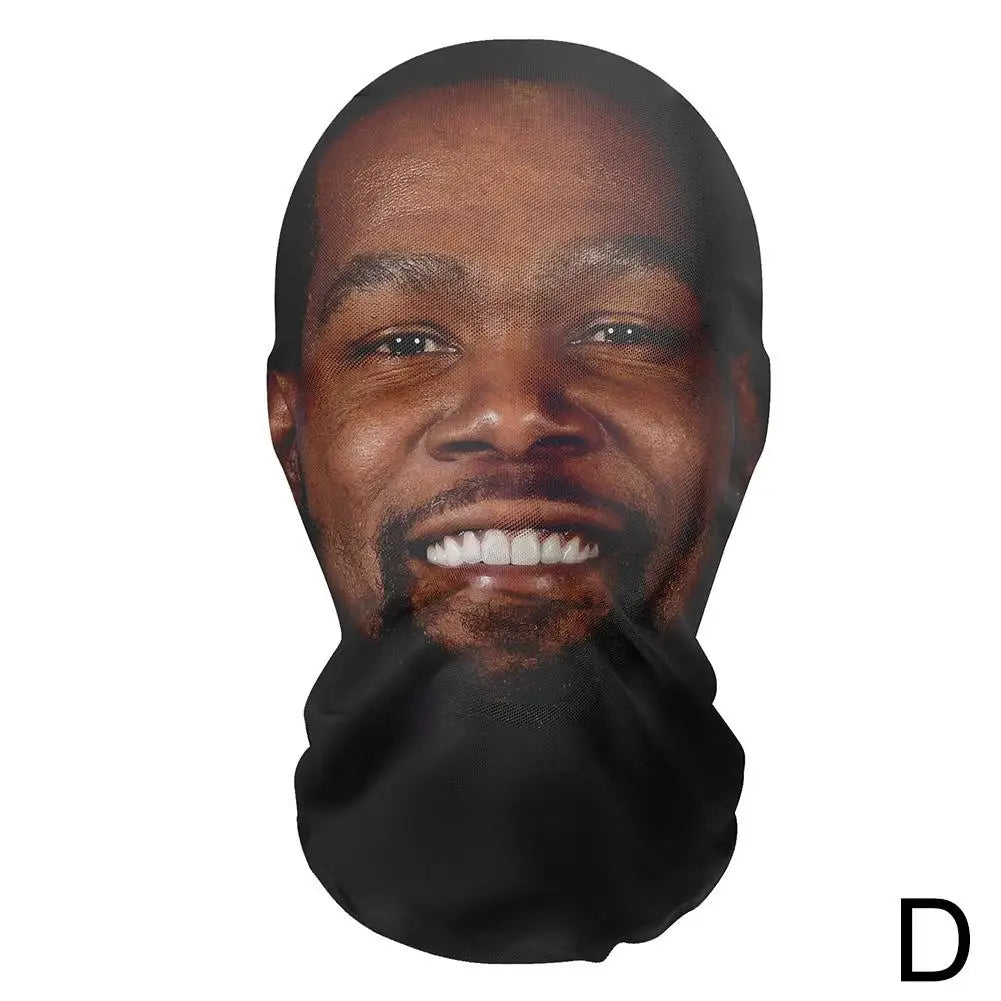 3D Printed Kanye Face Mask – Seamless Celebrity Head Cover for Cosplay & Hip-Hop Style