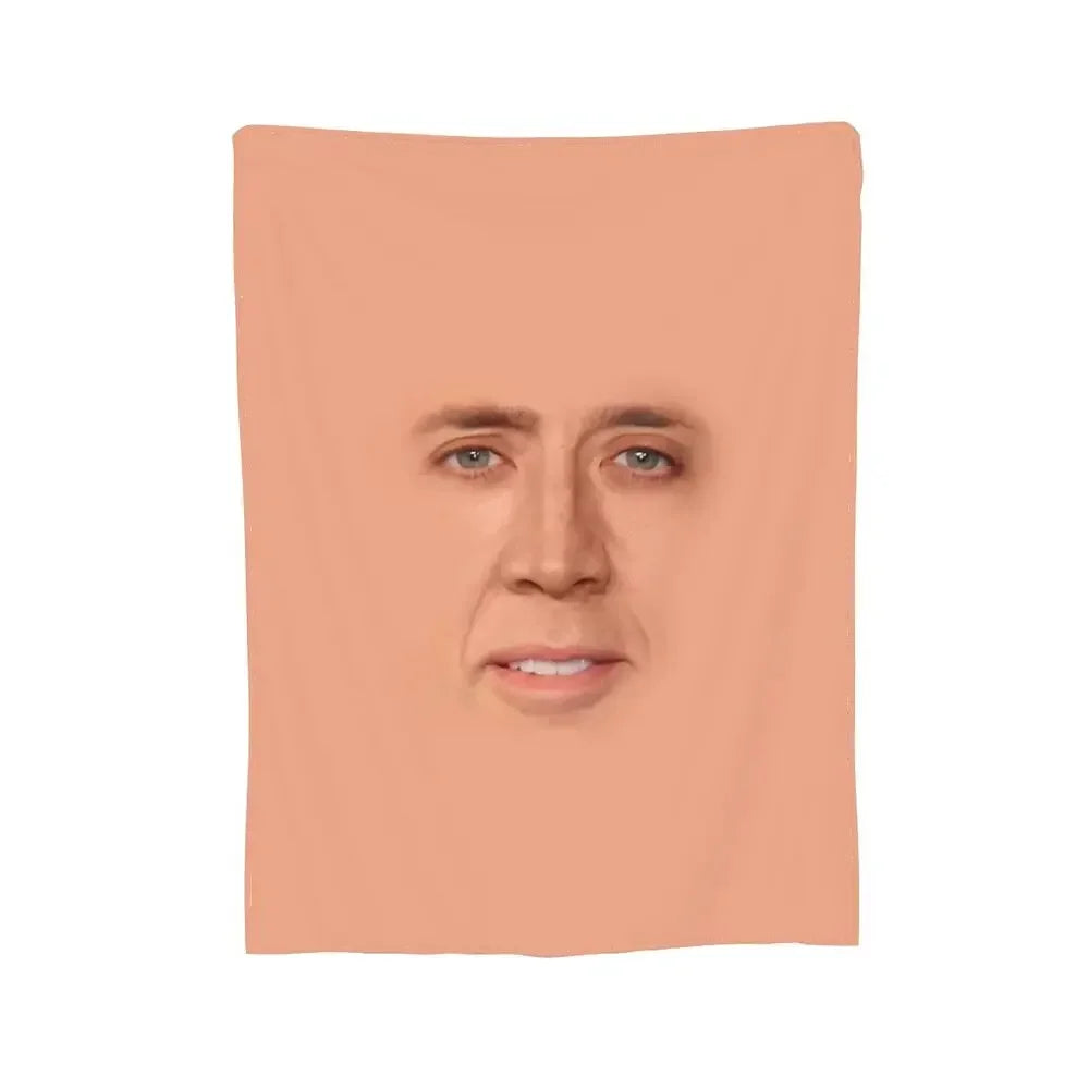 Nicolas Cage - Face Blanket Soft Warm Flannel Throw Blanket Bedding for Bed Living room Picnic Travel Home Sofa