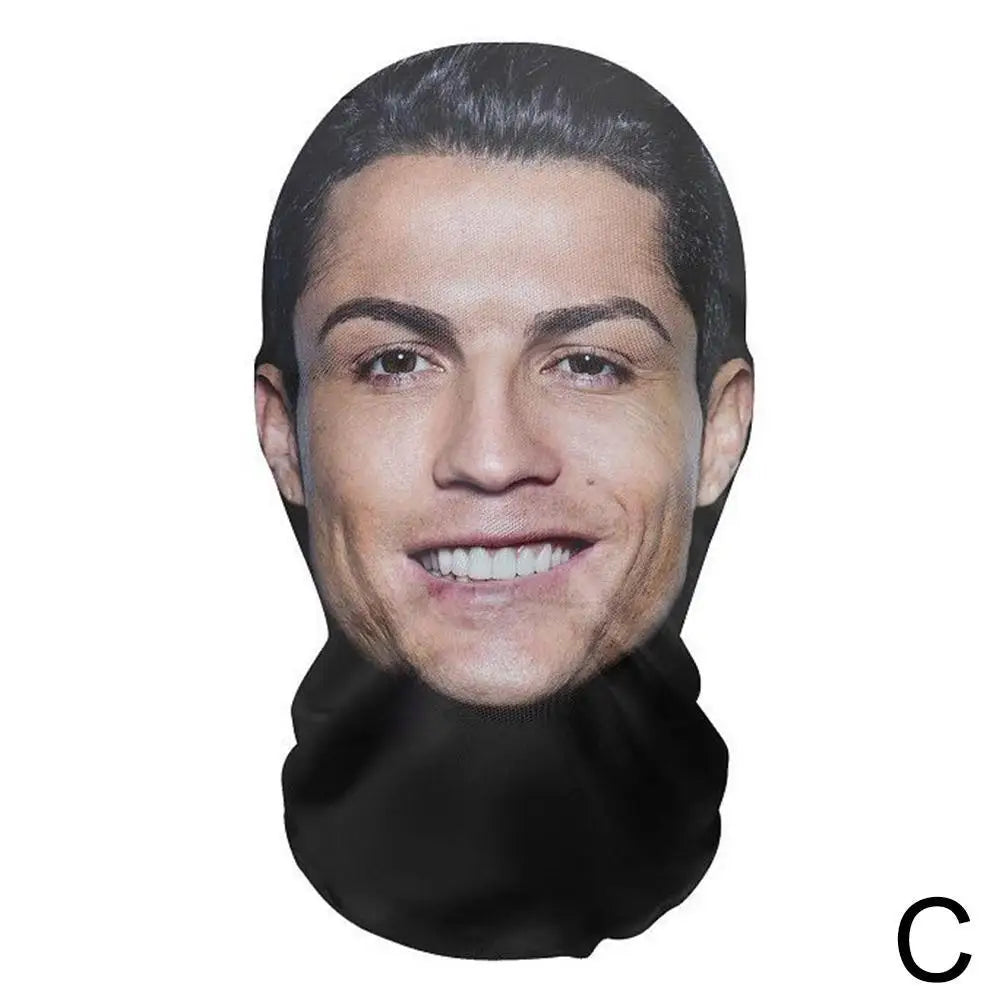 3D Printed Kanye Face Mask – Seamless Celebrity Head Cover for Cosplay & Hip-Hop Style