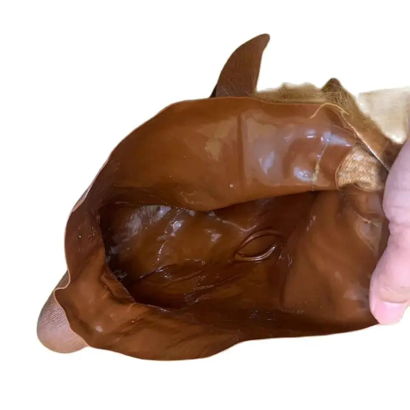 Men's & Women's Brown Horse Head Mask – Funny Latex Animal Mask for Halloween & Cosplay