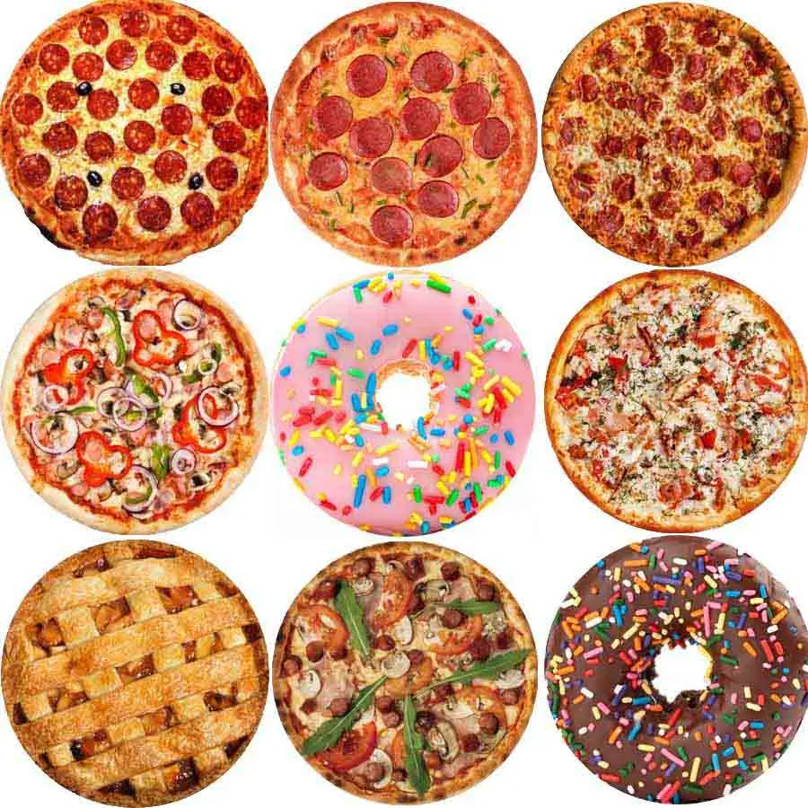 Fun Realistic Chinese Cabbage Tortilla Burrito Pizza Blanket, Donut Fried Egg, Watermelon Throw Giant Food Pattern