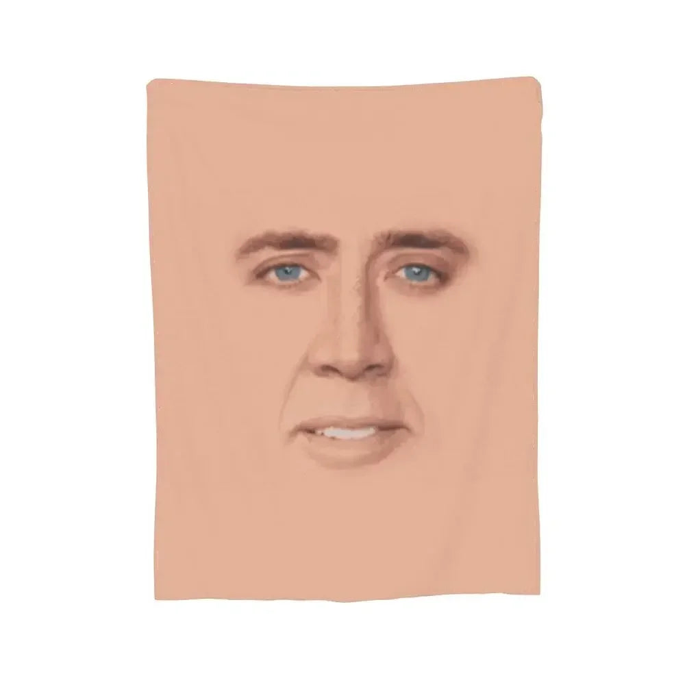 Nicolas Cage - Face Blanket Soft Warm Flannel Throw Blanket Bedding for Bed Living room Picnic Travel Home Sofa