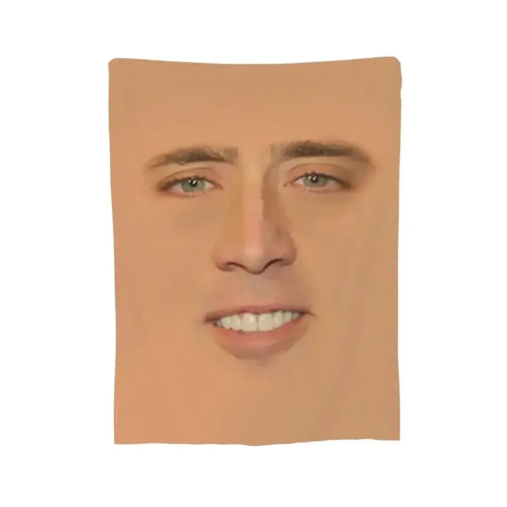 Nicolas Cage - Face Blanket Soft Warm Flannel Throw Blanket Bedding for Bed Living room Picnic Travel Home Sofa