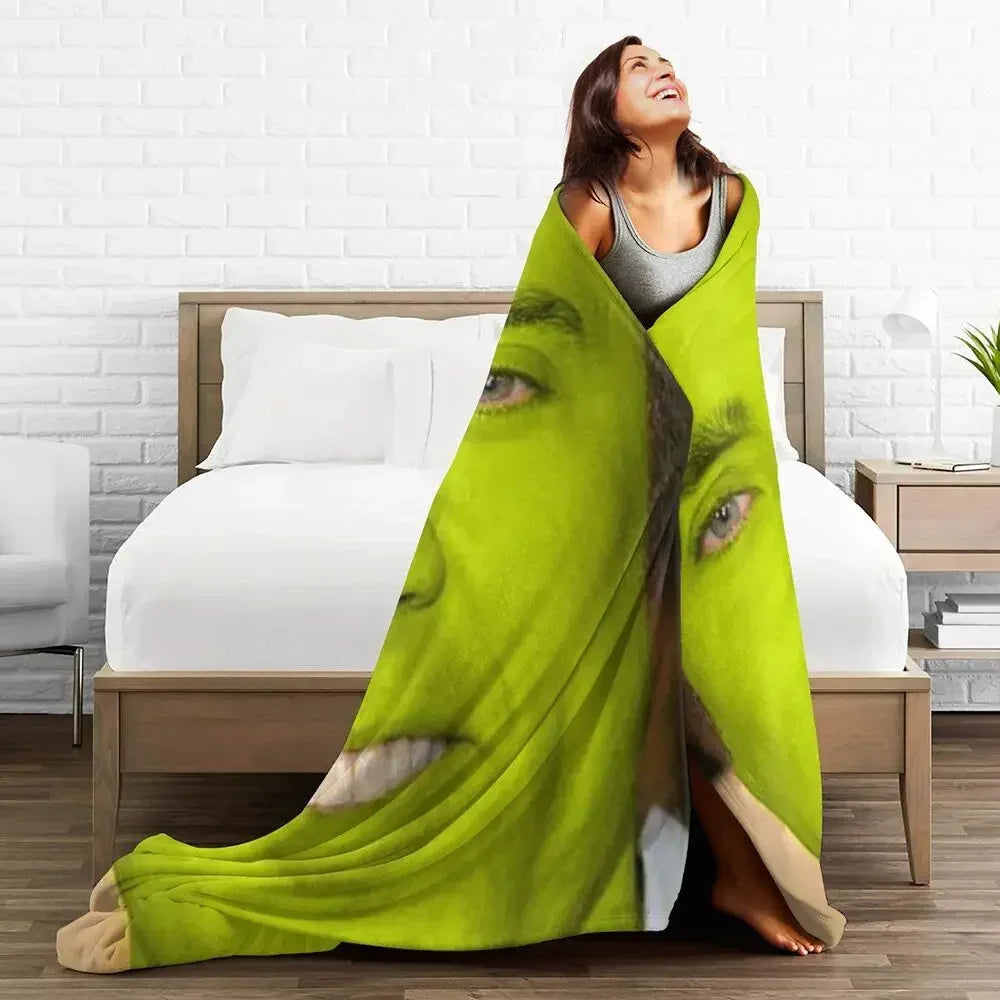 Nicolas Cage - Face Blanket Soft Warm Flannel Throw Blanket Bedding for Bed Living room Picnic Travel Home Sofa