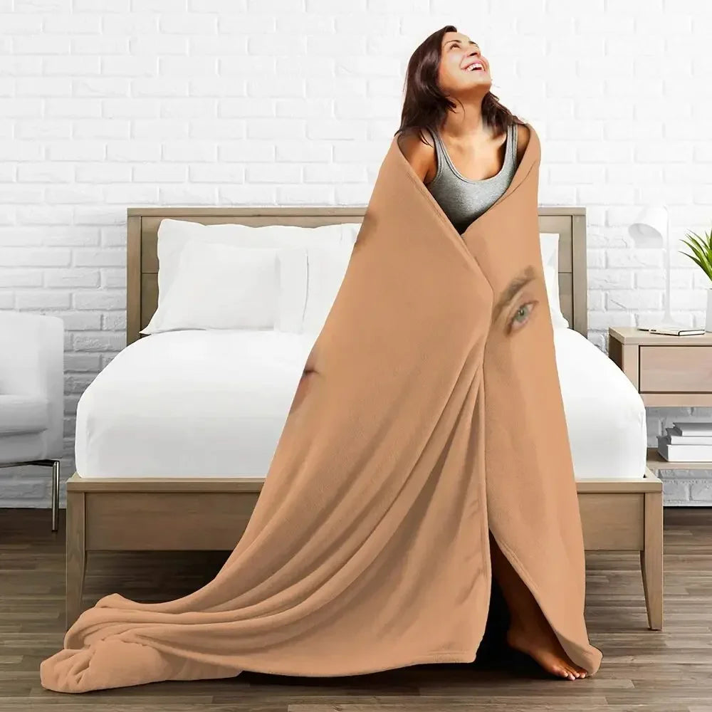 Nicolas Cage - Face Blanket Soft Warm Flannel Throw Blanket Bedding for Bed Living room Picnic Travel Home Sofa