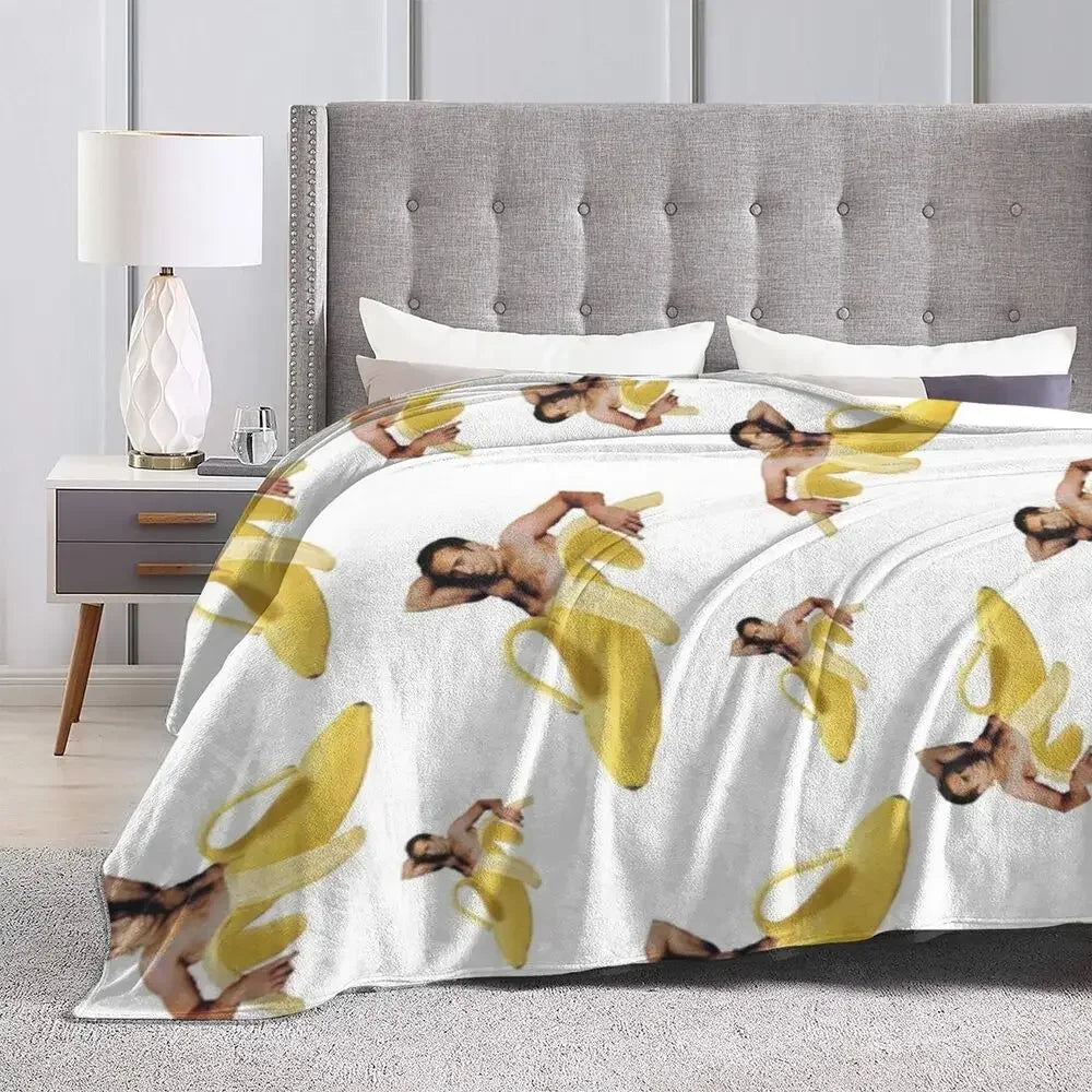 Nicolas Cage - Face Blanket Soft Warm Flannel Throw Blanket Bedding for Bed Living room Picnic Travel Home Sofa