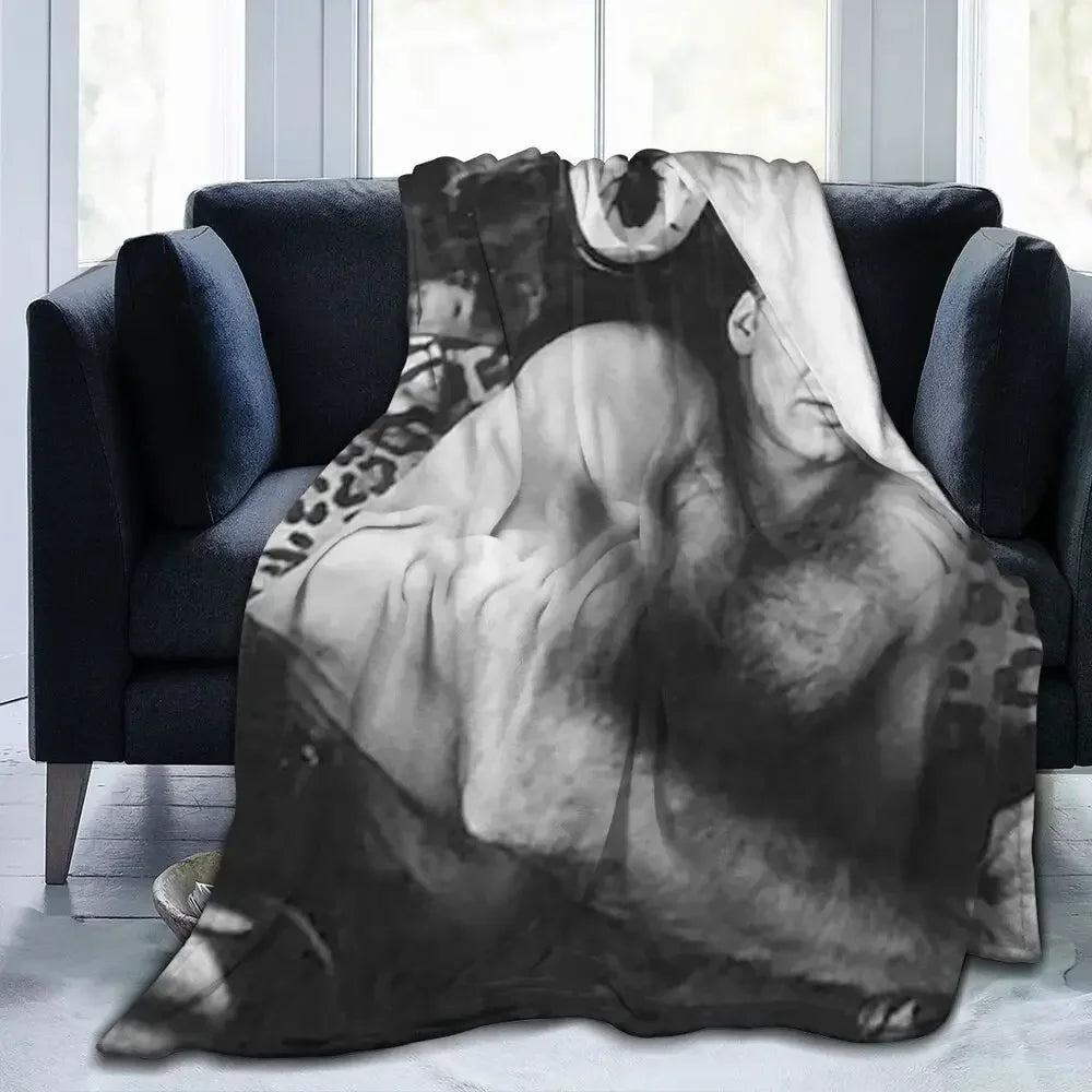 Nicolas Cage - Face Blanket Soft Warm Flannel Throw Blanket Bedding for Bed Living room Picnic Travel Home Sofa