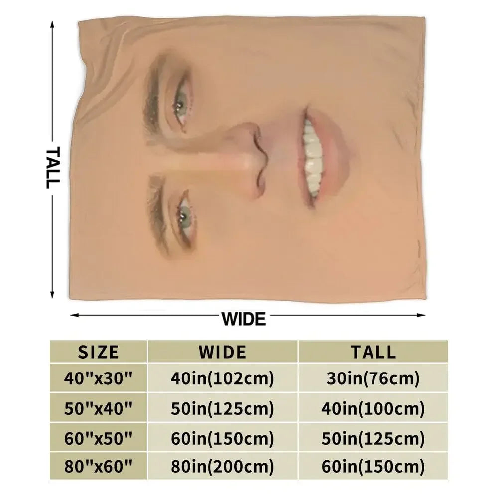 Nicolas Cage - Face Blanket Soft Warm Flannel Throw Blanket Bedding for Bed Living room Picnic Travel Home Sofa