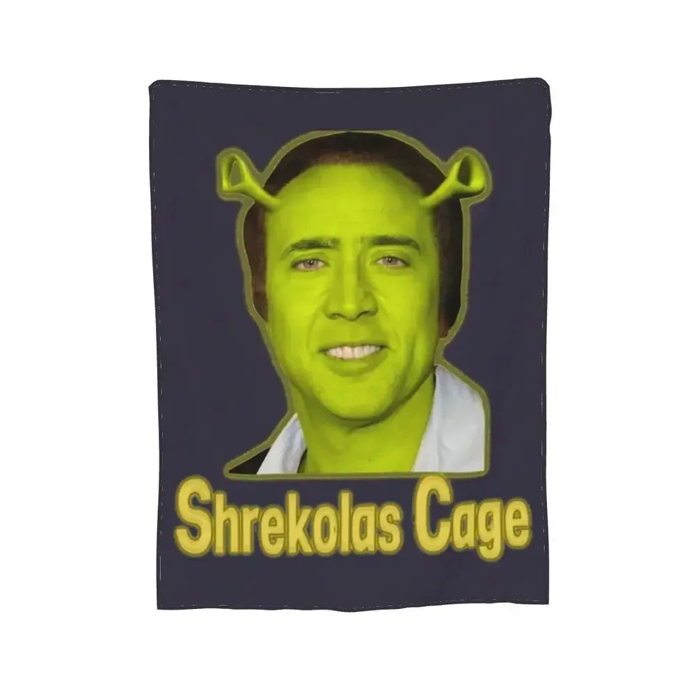 Nicolas Cage - Face Blanket Soft Warm Flannel Throw Blanket Bedding for Bed Living room Picnic Travel Home Sofa