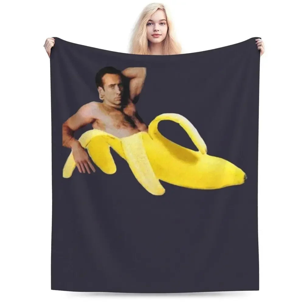 Nicolas Cage - Face Blanket Soft Warm Flannel Throw Blanket Bedding for Bed Living room Picnic Travel Home Sofa