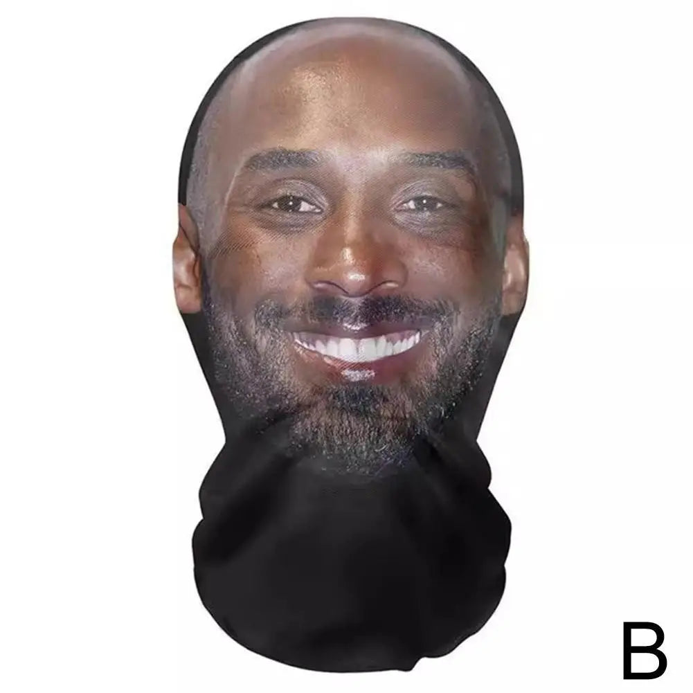 3D Printed Kanye Face Mask – Seamless Celebrity Head Cover for Cosplay & Hip-Hop Style