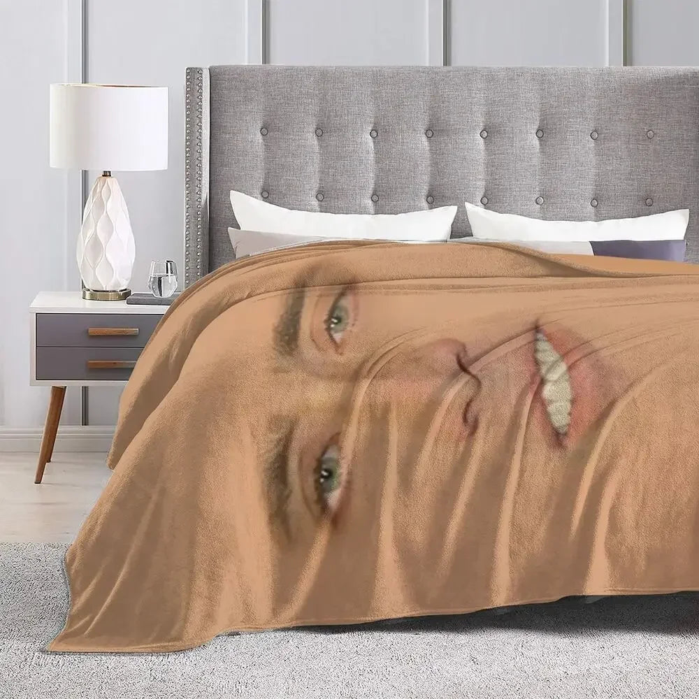 Nicolas Cage - Face Blanket Soft Warm Flannel Throw Blanket Bedding for Bed Living room Picnic Travel Home Sofa