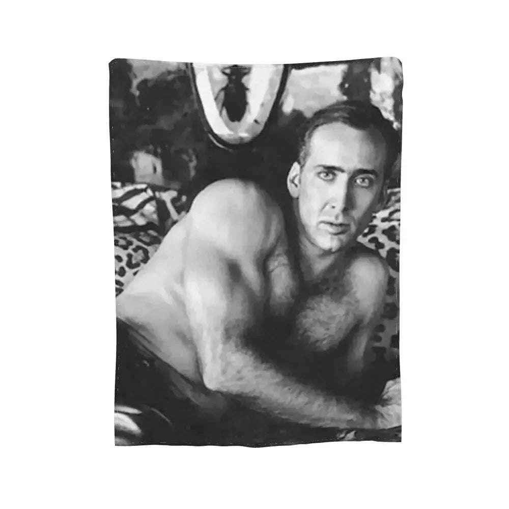 Nicolas Cage - Face Blanket Soft Warm Flannel Throw Blanket Bedding for Bed Living room Picnic Travel Home Sofa