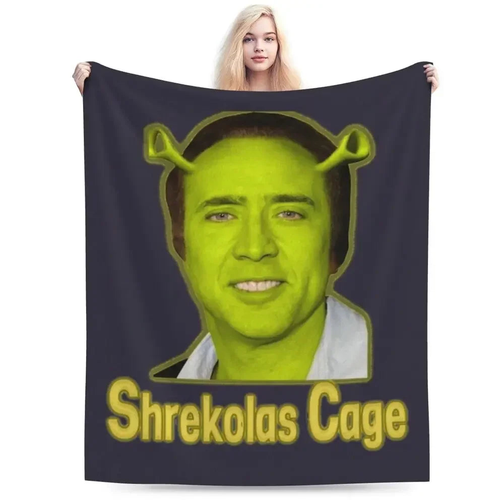 Nicolas Cage - Face Blanket Soft Warm Flannel Throw Blanket Bedding for Bed Living room Picnic Travel Home Sofa