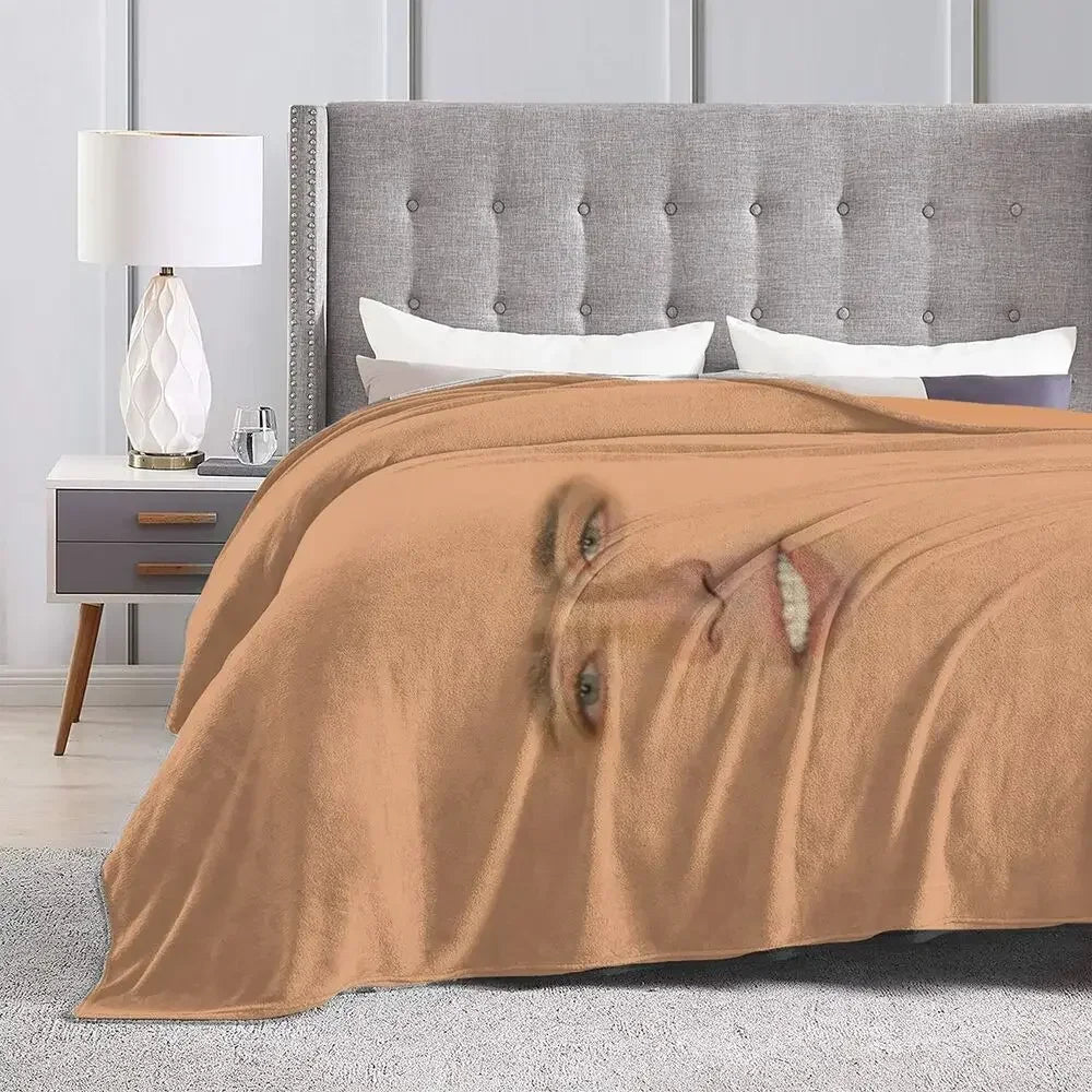 Nicolas Cage - Face Blanket Soft Warm Flannel Throw Blanket Bedding for Bed Living room Picnic Travel Home Sofa