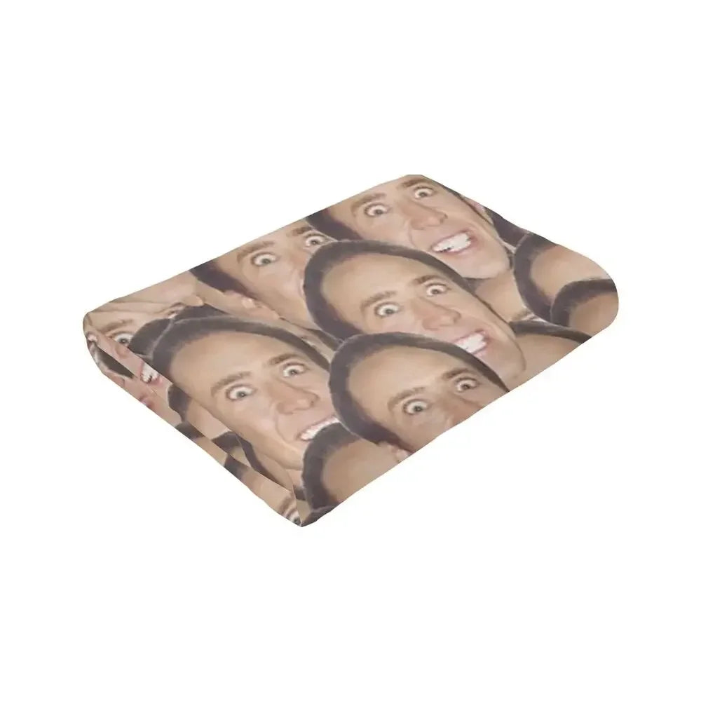 Nicolas Cage - Face Blanket Soft Warm Flannel Throw Blanket Bedding for Bed Living room Picnic Travel Home Sofa