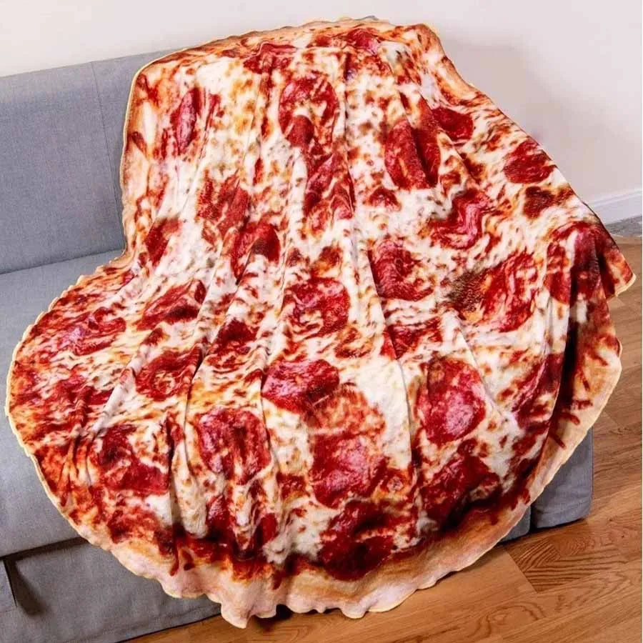 Fun Realistic Chinese Cabbage Tortilla Burrito Pizza Blanket, Donut Fried Egg, Watermelon Throw Giant Food Pattern
