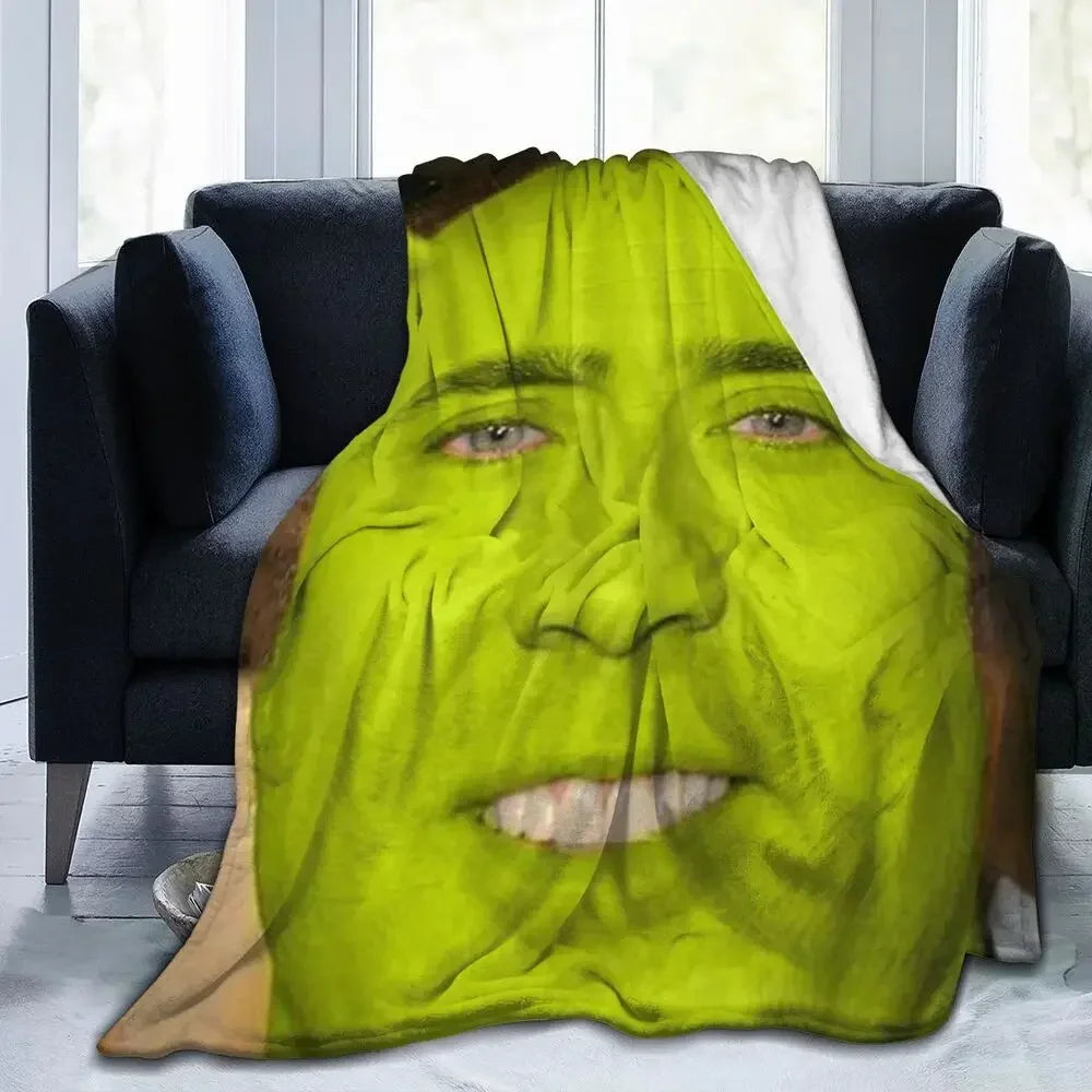 Nicolas Cage - Face Blanket Soft Warm Flannel Throw Blanket Bedding for Bed Living room Picnic Travel Home Sofa