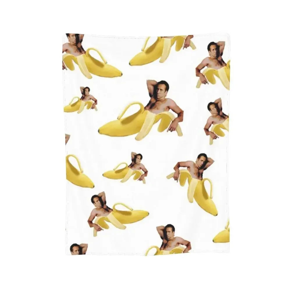 Nicolas Cage - Face Blanket Soft Warm Flannel Throw Blanket Bedding for Bed Living room Picnic Travel Home Sofa