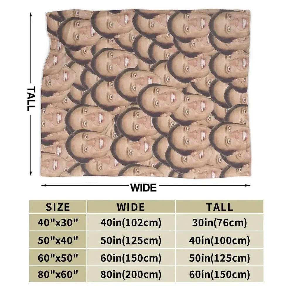 Nicolas Cage - Face Blanket Soft Warm Flannel Throw Blanket Bedding for Bed Living room Picnic Travel Home Sofa