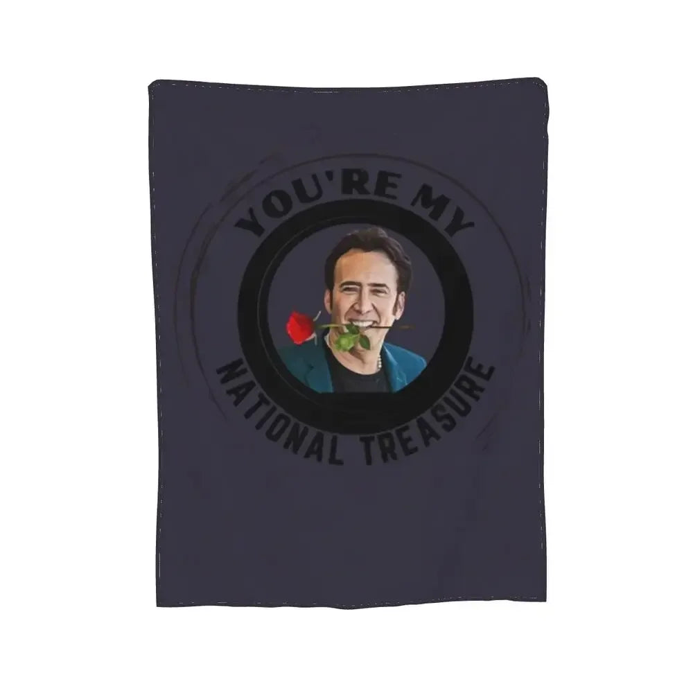 Nicolas Cage - Face Blanket Soft Warm Flannel Throw Blanket Bedding for Bed Living room Picnic Travel Home Sofa