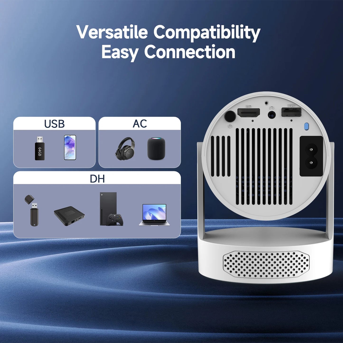 Magcubic 4K HY300 Pro Projector – 290ANSI, Android 11, Dual WiFi6, BT5.4, Portable