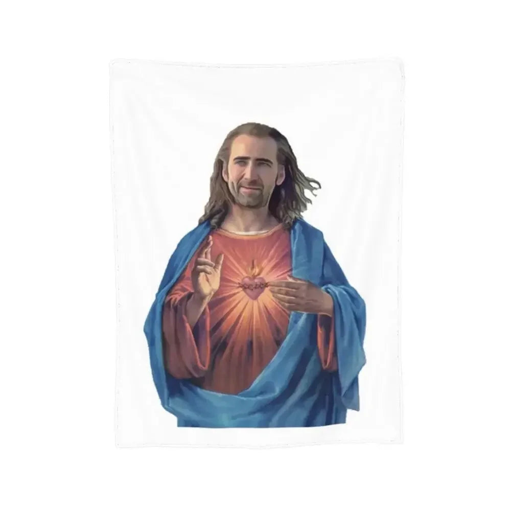 Nicolas Cage - Face Blanket Soft Warm Flannel Throw Blanket Bedding for Bed Living room Picnic Travel Home Sofa