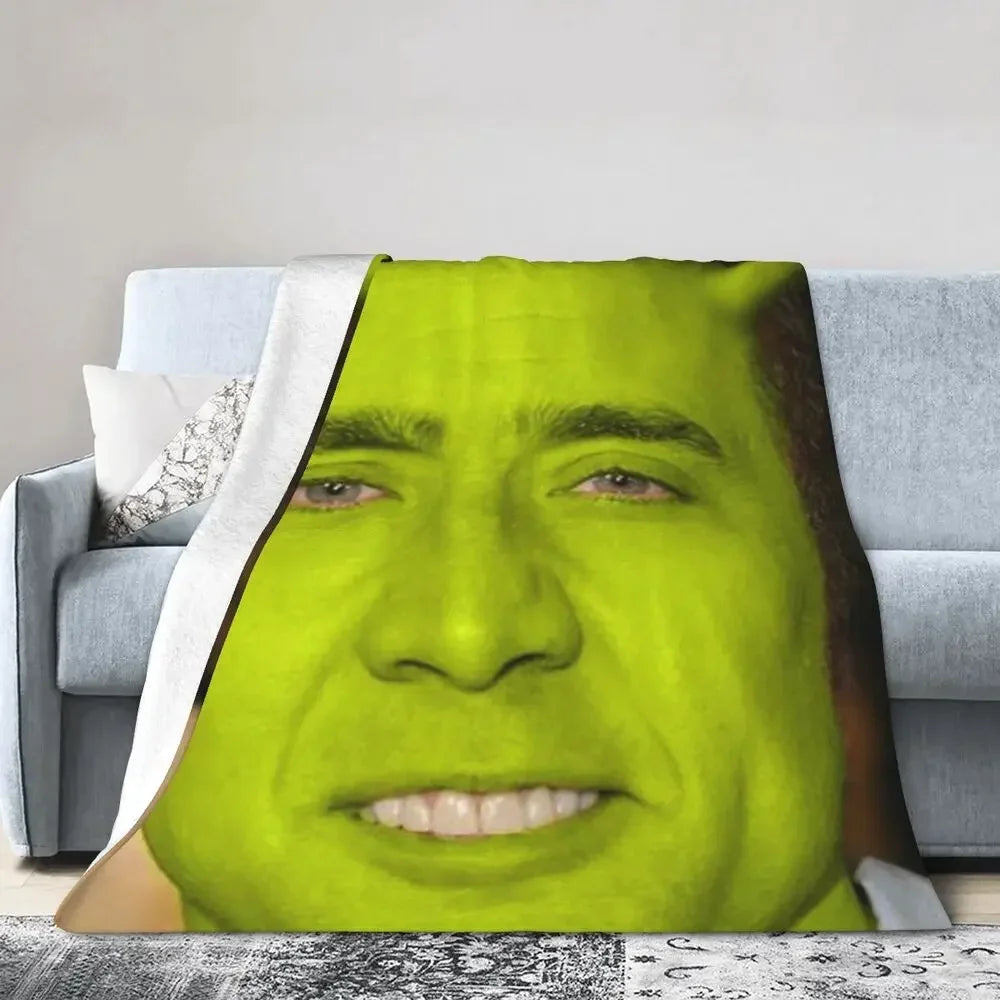 Nicolas Cage - Face Blanket Soft Warm Flannel Throw Blanket Bedding for Bed Living room Picnic Travel Home Sofa