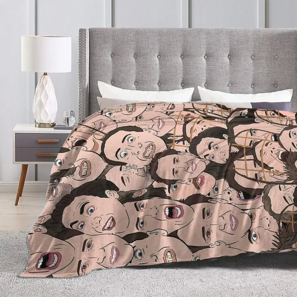 Nicolas Cage - Face Blanket Soft Warm Flannel Throw Blanket Bedding for Bed Living room Picnic Travel Home Sofa