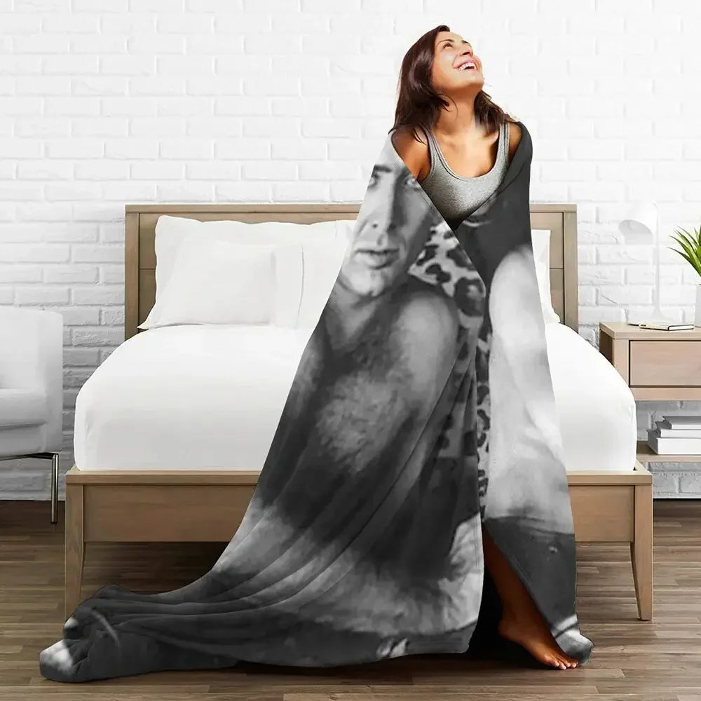 Nicolas Cage - Face Blanket Soft Warm Flannel Throw Blanket Bedding for Bed Living room Picnic Travel Home Sofa