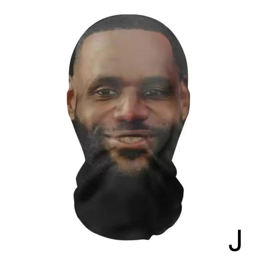 3D Printed Kanye Face Mask – Seamless Celebrity Head Cover for Cosplay & Hip-Hop Style