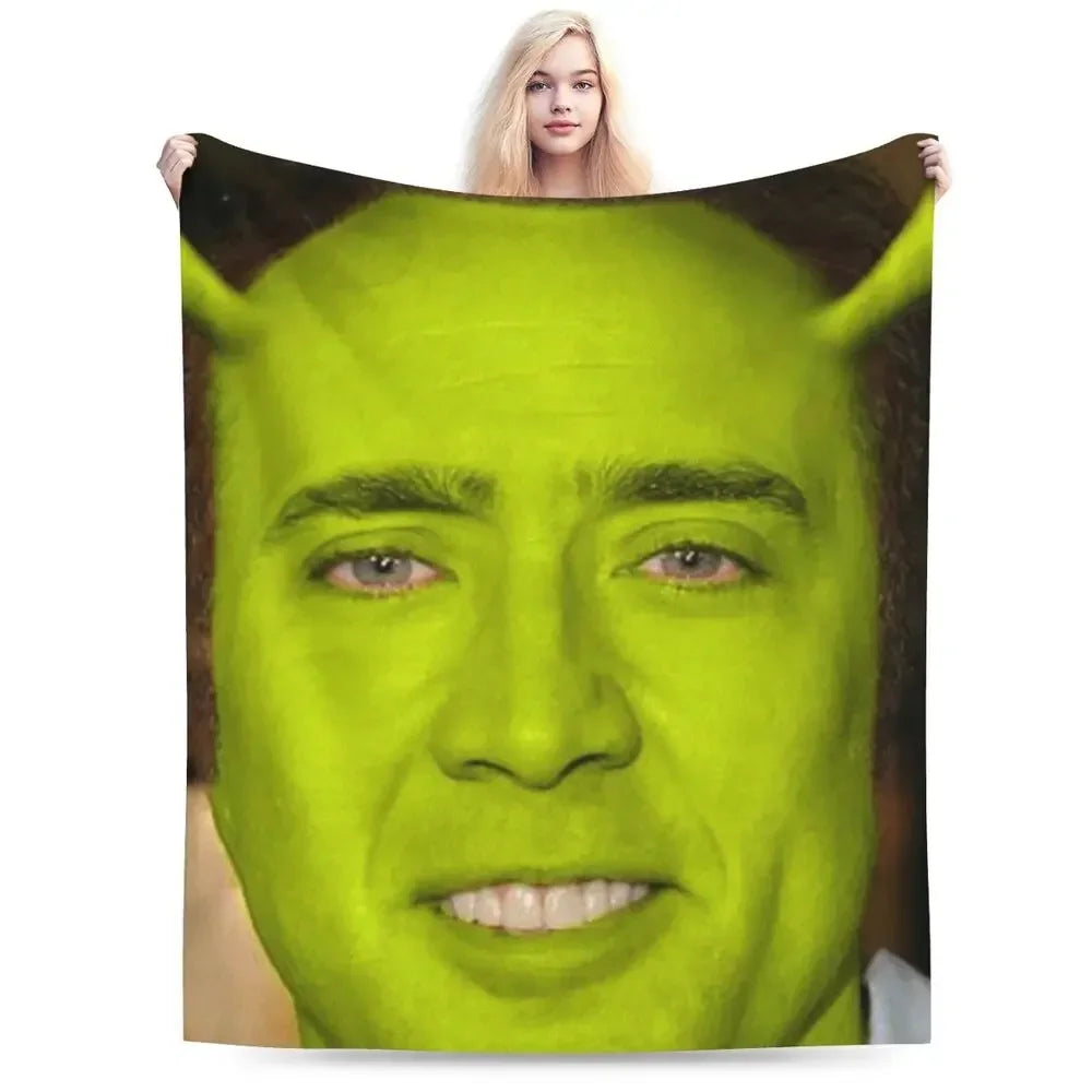 Nicolas Cage - Face Blanket Soft Warm Flannel Throw Blanket Bedding for Bed Living room Picnic Travel Home Sofa